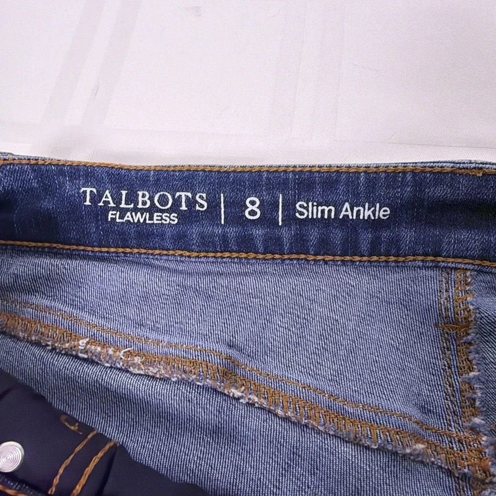 Talbots Slim Ankle Jeans Women's Size 8 Straight Leg Medium Wash Stretch